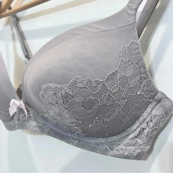 Victoria Secret Bra Body by Victoria No Wire Purple Grey Detachable Straps 34D - Picture 4 of 7